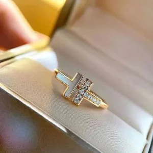Designer ring women open ring diamond fritillaria jewelry ring anniversary gift jewelry Gold and silver rhinestone women's ring accessories