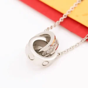 Designer luxury necklace gold necklace designers jewelry gold silver double ring christmas gift cjeweler mens woman diamond love pendant necklaces have necklace