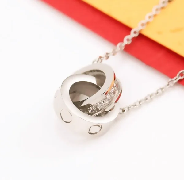 Designer luxury necklace gold necklace designers jewelry gold silver double ring christmas gift cjeweler mens woman diamond love pendant necklaces have necklace