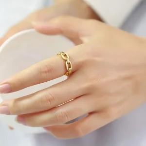Designer Jewelry Wedding Rings Steel Chain Ring Gold Women's Fashion Ring Stacking Titanium Steel Jewelry Accessories Wholesale
