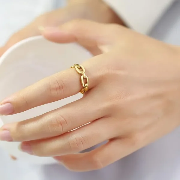 Designer Jewelry Wedding Rings Steel Chain Ring Gold Women's Fashion Ring Stacking Titanium Steel Jewelry Accessories Wholesale