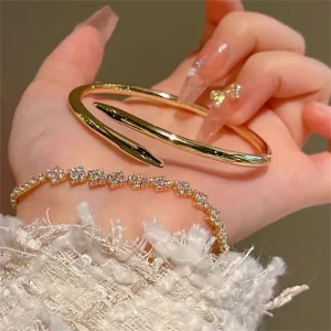 Fashion Nail Bracelet Designer Jewelry Classic Bangle 18K Gold Plated Titanium Steel Diamond for Women Men Bracelets Silver Luxury Jewelrys Braceletes KK1129