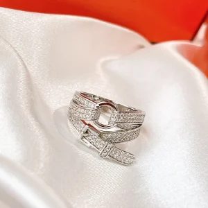 Luxurys Designers Silver Ring for Women Fashionable and Versatile Jewelry Woman Top Quality Personality Creative Adjustable Belt Buckle Rings Very Good